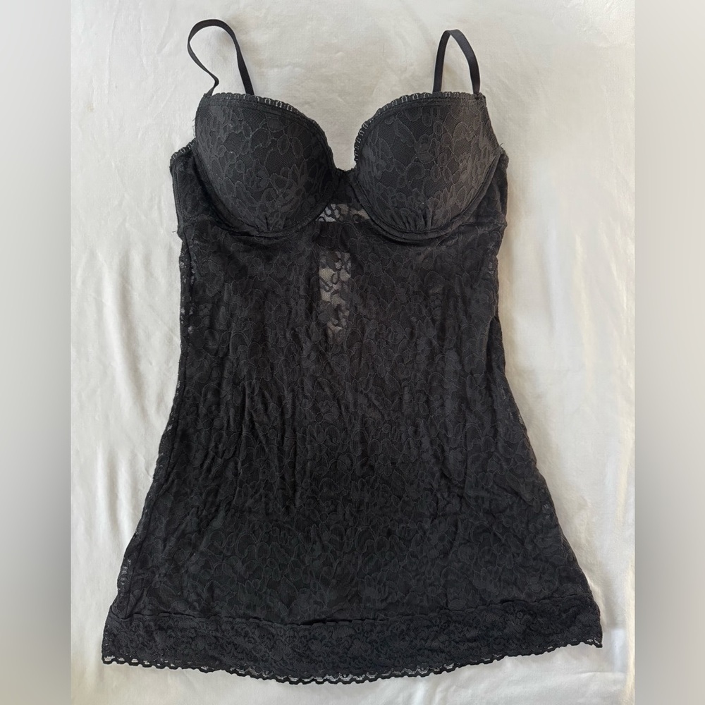 Victoria's Secret Black Lace Chemise “The Lacie” Size Medium